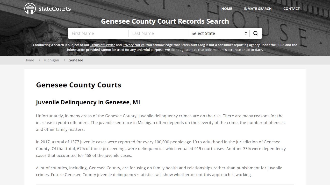 Genesee County, MI Courts - Records & Cases - StateCourts